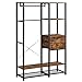 VASAGLE Estantería Perchero, Armario Abierto, Armario vestidor, con cajones, Burro estantes, para Dormitorio, vestidor, 120 x 40 x 180 cm, Estilo Industrial, Marrón Rústico y Negro RGR001B01