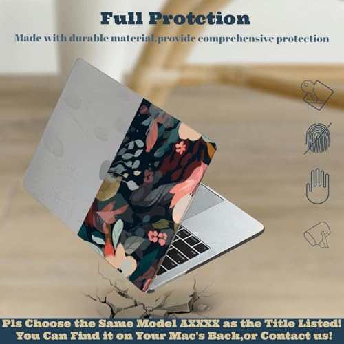Funda MacBook 12 A1534 carcasa rígida con bolsa y protector de teclado flor rosa 4