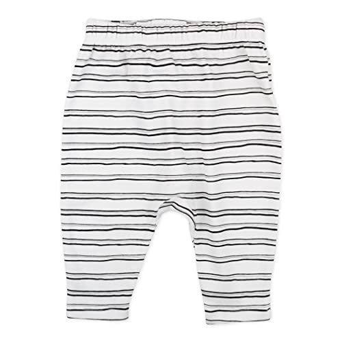 HonestBaby Unisex Baby 3-Pack 100% Organic Cotton Roomy Fit Pull On Bottoms Cuff-Less Harem Pants, Pattern Play, 3-6 Months