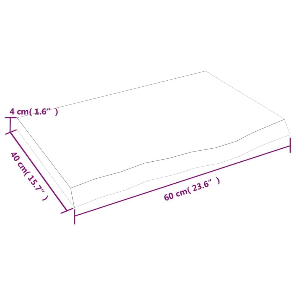 Tidyard Waschtischplatte Tischplatte Regal Schrankoberplatte Schreibtischplatte Badezimmer Waschtisch Waschtischkonsole Platte Holzplatte für Aufsatzbecken Badmöbel Baumkante Dunkelgrau 60x40x4 cm