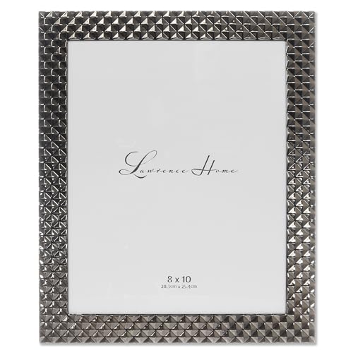 Lawrence Frames Cornice Portafoto In Metallo Nero Fumé 20 X 25 Cm, Motivo A Rombi