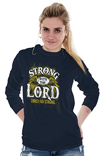Strong Jesus Christian Faith Long Sleeve Tshirt Men Women Navy #TOP4