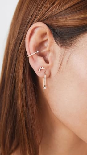 Zoe Chicco Women's 14k Graduated Curved Prong Set Earring Stud4