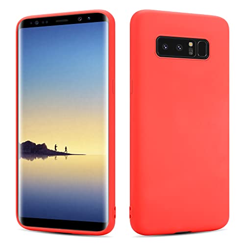 Image of SHAANS Case For Samsung Galaxy NOTE 8 TPU Silicone Rubber Phone Case Soft Matt Finish (Red)