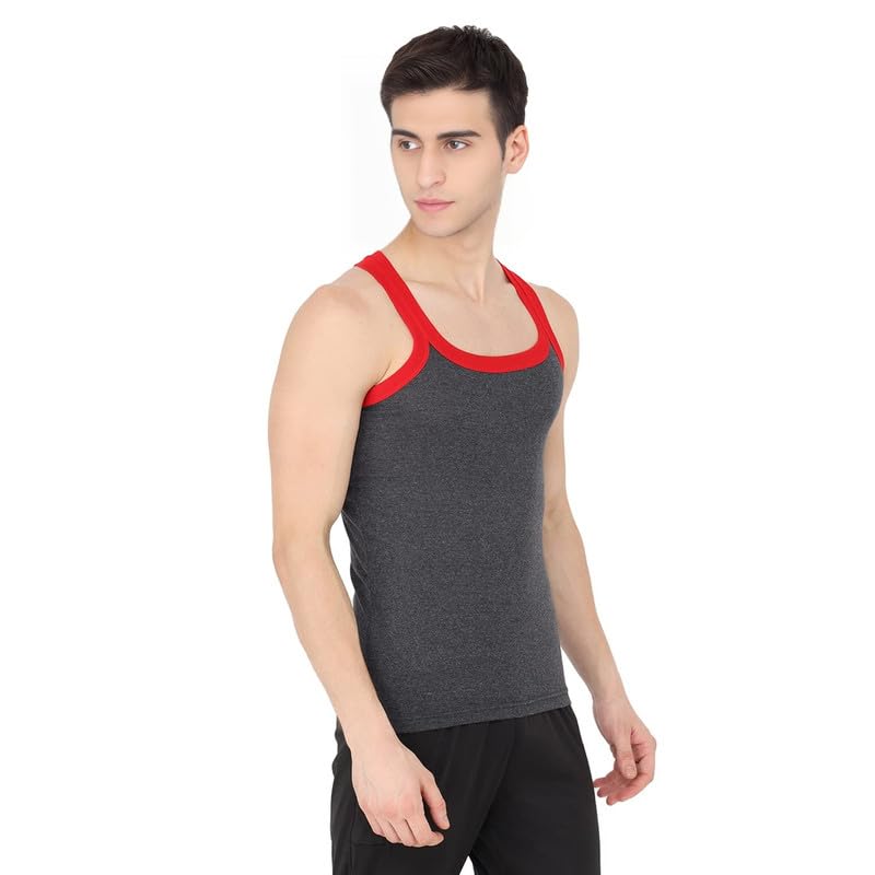Image of INNERO MBG Cotton Men's Gym Vest, Multicolor Soft & Comfortable Square Neck Undershirt