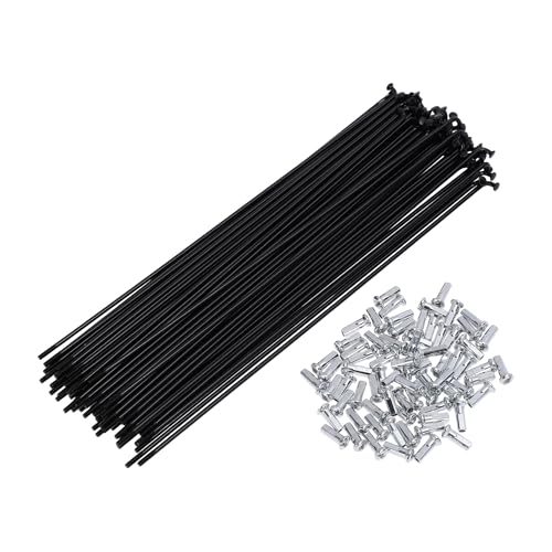 VekAuto 72 Set 13G Bicycle Spokes 207mm Bike Wheel Spokes Carbon Steel Black
