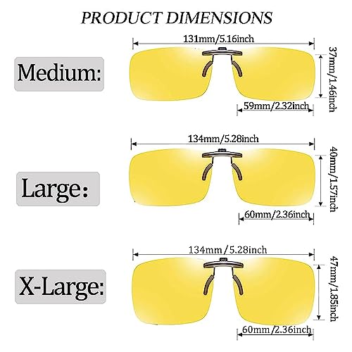 Image of Polarized Clip-on Sunglasses Anti Glare UV400 Non-flip Clip-on Sunglasses over Prescription Glasses for Men Women