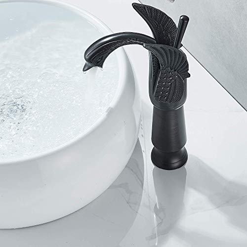 Robinet de lavabo cygne pour rénovation salle de bain rétro mitigeur bronze huilé vintage
