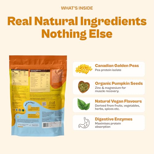Image of Origin Nutrition 100% Natural Plant Based Protein Powder, 821 gm, European Pea Protein Isolate & Pumpkin Seed, Mango Flavour with 25g per Protein Per Serve