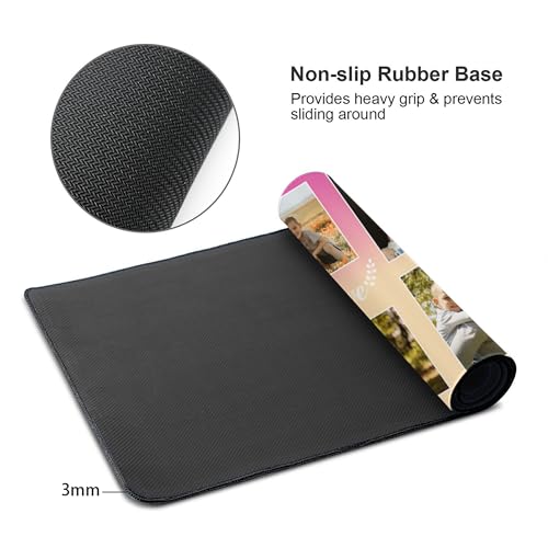 Image of Custom Large Desk Mat with Photo Text Personalized Picture Logo Non-Slip Game Computer Mouse Pad Customized Office Supplies (6 Photos)