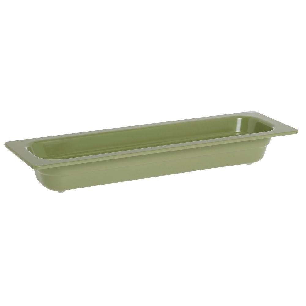 Serving Bowl Display Bowl 1/2 Size Long Willow Green Melamine - 21 1/2 L x 6 1/2 W x 2 1/2 H by HUBERT – Melamine, Willow Green, Model H0026-WILLOW