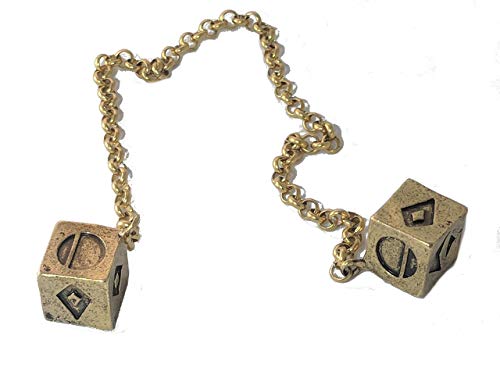 Smuggler's Dice Accurate Antique Weathered Gold Plated Solo Dice (Large) #TOP4