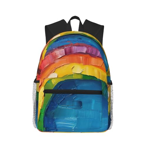 Sac à dos imprimé arc-en-ciel ergonomique pour ordinateur portable et voyage
