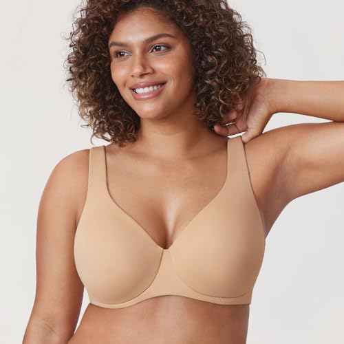 Image of DELIMIRA Minimizer Bras for Women Full Coverage Plus Size Underwire Unlined Supportive Seamless Bra