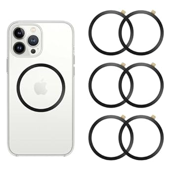 Crymow Adesivo universal de anel de metal (sem ímã) compatível com Magsafe/carregador magnético para iPhone/Samsung/Android todos os celulares, suporte magnético/acessórios de conversão de suporte de