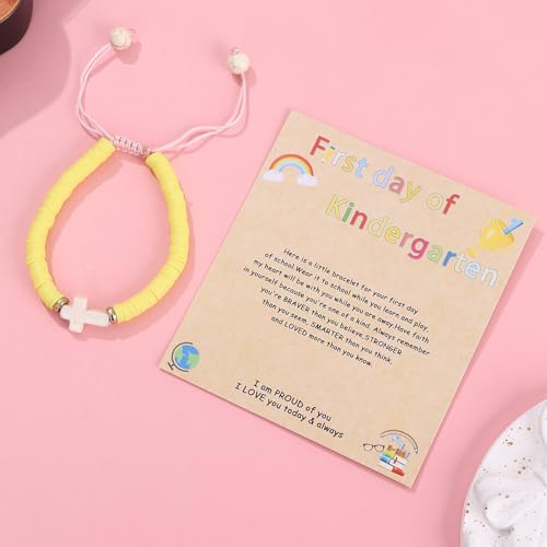 Image of First Day of Preschool Bracelet Back to School Gifts for Kindergarten / Preschool / School Gift Mama and Mini Adjustable Mother Daughter Bracelets as Supplies for Girls to Relieve Study Anxiety