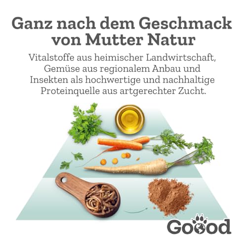 Goood Adult nachhaltige Insekten – Trockenfutter, Hundefutter – weizenfrei, Alternative Proteinquelle, leicht verdaulich – große Kroketten – für ausgewachsene Hunde – 1,8kg