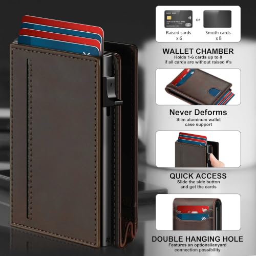 Image of Card Wallet For Men Slim Minimalist: Smart Rfid Front Pocket Pop Up Wallets