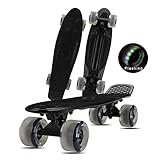 WSJYP Planche à roulettes Rétro Cruiser Board 22 Pouces, Mini Cruiser Penny Skateboard, Adultes Enfants Débutants Filles Garçons,F-Flashing Wheel