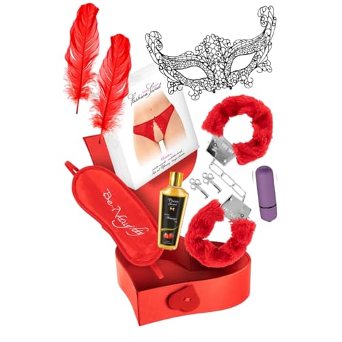 Coffret Cadeau Saint-Valentin Couples – Kit Bien-Être Intime Adulte avec Accessoires & Huile de Massage – Idée Romantique pour Elle ou le Couple