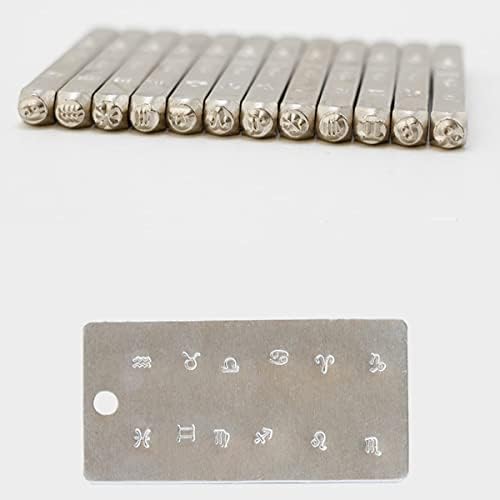 Eidoct 12 Packs (3mm 1/6'') Constellations Theme Design Metal Stamp Punch, Punch Stamping Tool, Metal Stamping Kit Punch for Imprinting On Metal/Jewelry/Wood/Plastic&More, Silver