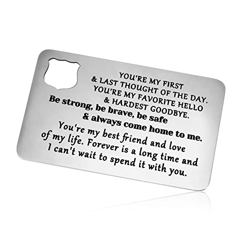 Father's Day Gift Police Officer Gifts Metal Wallet Insert Card Policeman Gift Cop Gift for Husband from Wife Sheriff Gift Police Graduation Gift Engraved Wallet Insert Card Christmas Birthday Gift