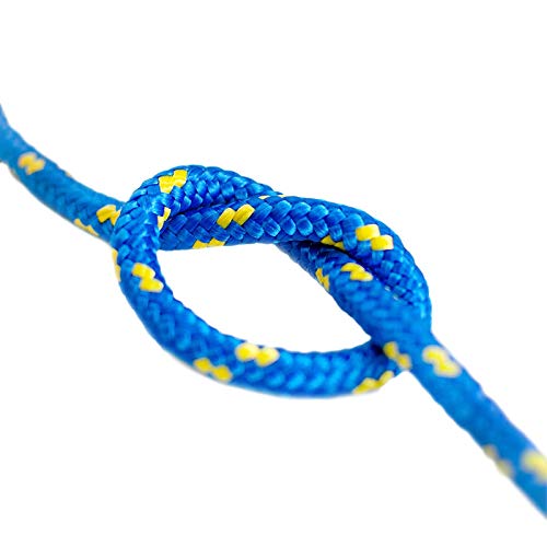 DQ-PP | Polypropylene Rope | Diameter: 5 millimetres | Length: 20 metres | Colour: Blue | Plastic Cord | Braided Textile line | Clothesline | Marine - Image 3
