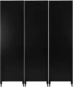 Biombo Liso Reto Fechado Pintado Divisor De Ambiente Preto ou Branco Com Pé Jt Home (PRETO, 3 FOLHAS DE BIOMBO)