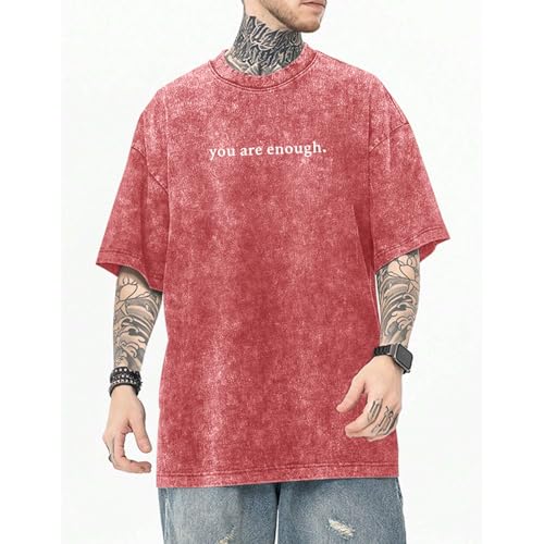 Image of Dear Person Behind Me Shirt You are Enough Tshirts for Men Oversized Inspirational Positive Tees Vintage Graphic Tops