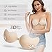 Cmojsk Strapless Sticky Push-Up Bra for Women,Adhesive Invisible Backless Nipple Covers,2 Pair Black/Beige