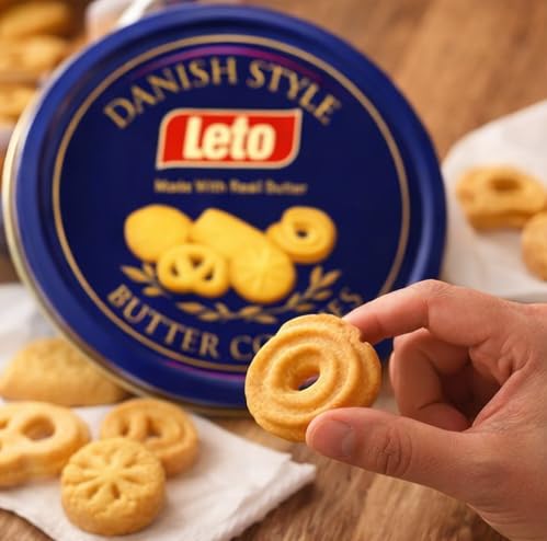 Image of Leto - set of 2 - Butter cookies - Biscuits - Made with Real Butter, Classic European Recipe Leto Danish Style Butter Cookies - 12 oz (340g)