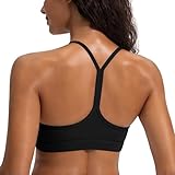Sports Bras for Women Workout Tops Open Back Racerback Padded Athletic Yoga Bra Basic Wireless Bra Black