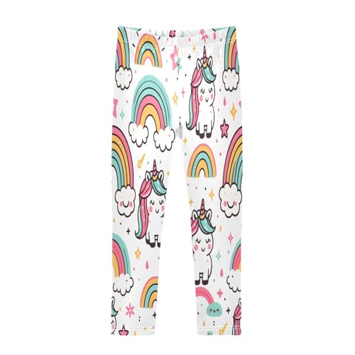 Toddler Girls Leggings Printed Yoga Pants Leggings Rainbow and Unicorns for Kids