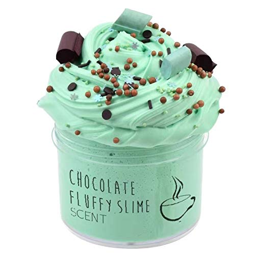 EASYCITY Christmas Stocking Stuffers Mint Slime Scented, Fairy Putty Fluffy Slime, Fluffy Floam Slime Stress Relief Toy Scented Sludge Toy for Kids(200ML) 8oz