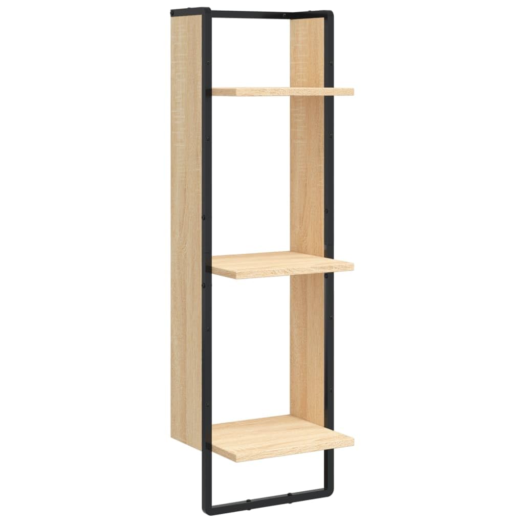 Estantería de pared (3 niveles, roble Sonoma, 30 x 25 x 100 cm