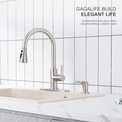 Gagalife G16068-11 Built In Sink Soap Dispenser Or Lotion Dispenser For Kitchen Sink, Brushed Nickel Abs Pump Head thumb #2