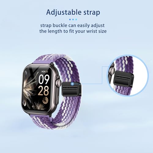 Correa Nylon para RUXINGX G62 Smartwatch Morado miniatura 6