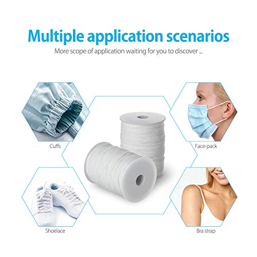 image for Lyplus Elastic Bands for Sewing 1/8 inch, 100 Yard Elastic String for 