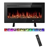 Sweetcrispy 36” Electric Fireplace Insert, Wall Mounted & Recessed Fireplace, 1500W Freestanding Fireplace Heater with Remote & Touch Panel Control, Adjustable Flame Effect, 12H Timer for Indoor use