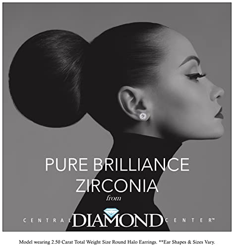 Round Halo Stud Earrings 0.85cttw-4.50cttw in Sterling Silver w/Pure Brilliance Zirconia, Hypoallergenic4
