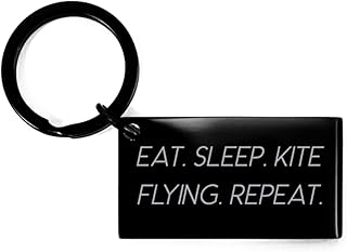 Eat. Sleep. Kite Flying. Repeat. Kite Flying Keychain, Sarcastic Kite Flying Gifts, for Friends, Kite Flying Birthday Party, Kite Flying Birthday Present, Kite Flying Birthday Cake, Kite Flying