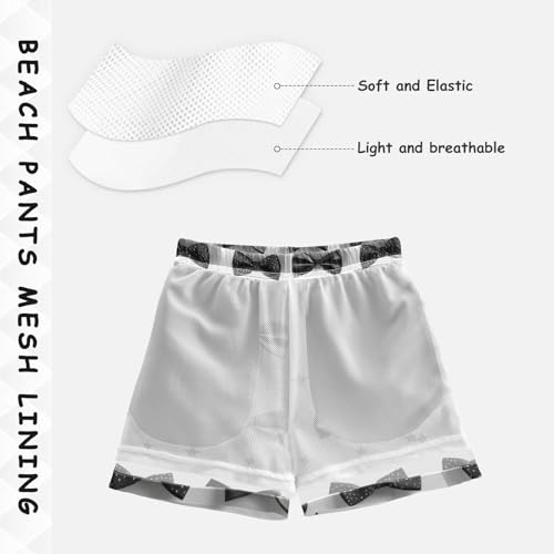 Pigsaly Boys Swim Trunks Funny Black Stars Bow Boys Board Shorts Swimsuit Swimwear Summer Bathing Suit XS4