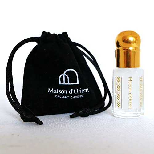 Maison d’Orient Vanilla Musk Perfume Oil in Arabian Bottle with Applicator and Pouch for Weddings, Parties, and Baby Showers