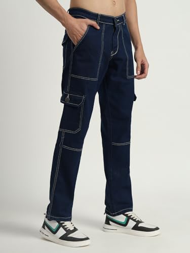 Image of RAGZO Cargo Pants for Men || Men Cargo Jeans Pant || Cargos for Men || Loose Fit Jeans Cargo