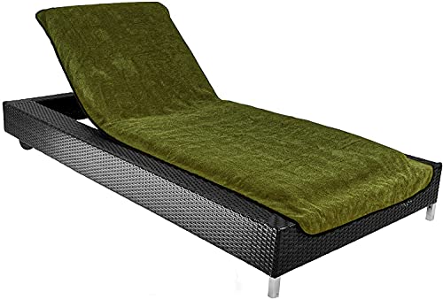 Rainleaf Housse de protection pour serviette de jardin chaise longue chaise longue coussin de chaise de jardin plage camping (housse uniquement) housse de serviette 100% coton bio 725x200cm (vert) Cover