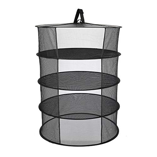 SXXYXH Plant Drying Net, Plant Drying Rack 4 Tier Herb Bud Plant Hanging Drying Net Mesh Drying Net for Drying Plants,A