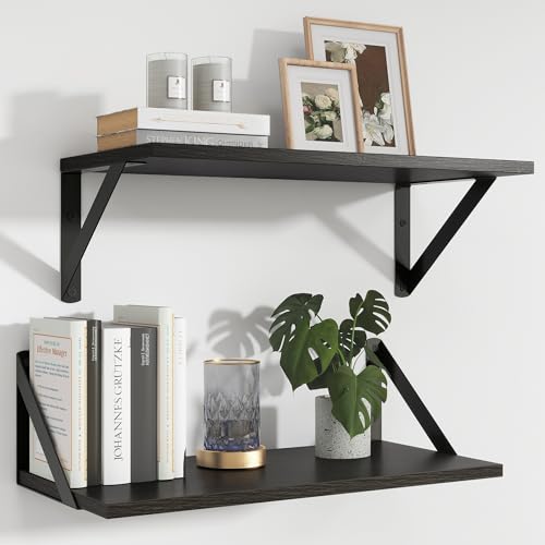 Feihorrm Regal Schwarz, Regal 20cm Tief, Wandregal 40cm Breit, Schweberegal...