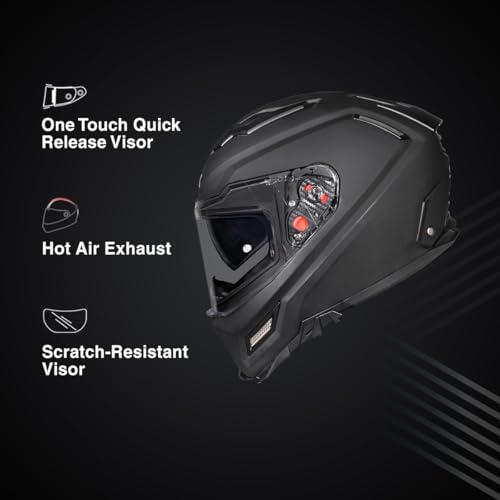 Image of SMK Agnar Solid ISI DOT & ECE 06 Certified Full Face Helmet with Pinlock 30 Antifog Visor (MATT Black - M)