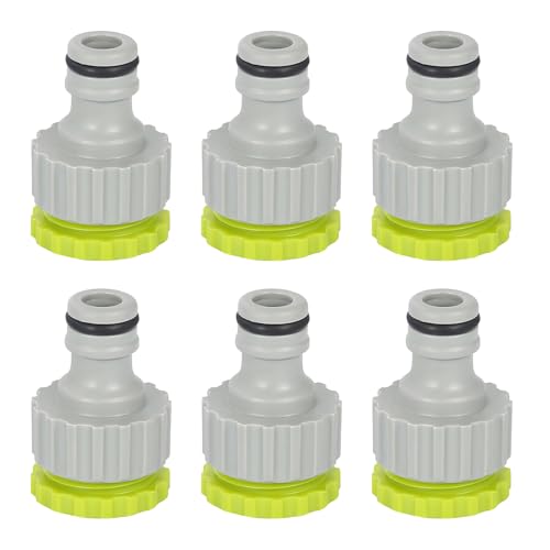 6 Stück Wasserhahn Anschluss, Garten Hahnverbinder Wasserhahnanschluss, 2-in-1 Garten Schraubgewinde Hahnverbinder, Schlauchanschluss Set für Bewässerungs, Kunststoff Schlauch Anschluss Hahnadapter