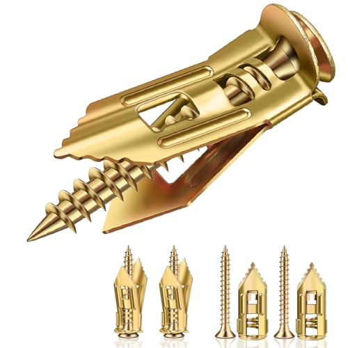 Image of 120PCS Self Drilling Drywall Anchors & Screws Kit, Zinc-Plated Metal